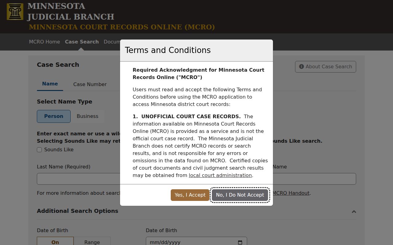 Dakota County warrant records case search on Minnesota Court Records Online