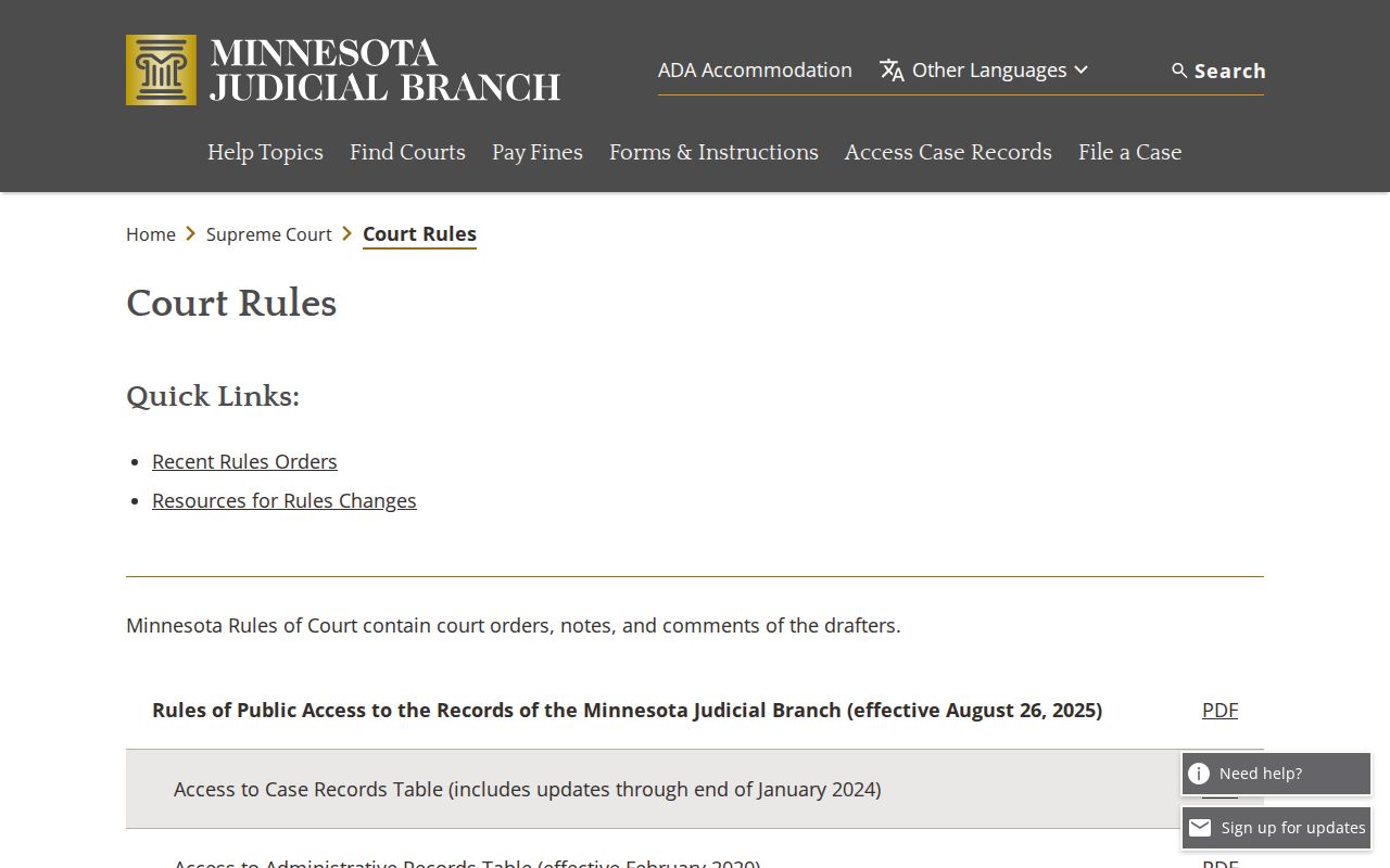 Dakota County traffic warrant records court rules on the Minnesota Judicial Branch page
