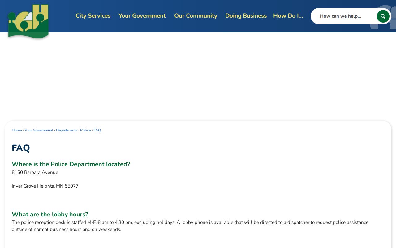 Inver Grove Heights warrant records citation payment routing on the city FAQ page