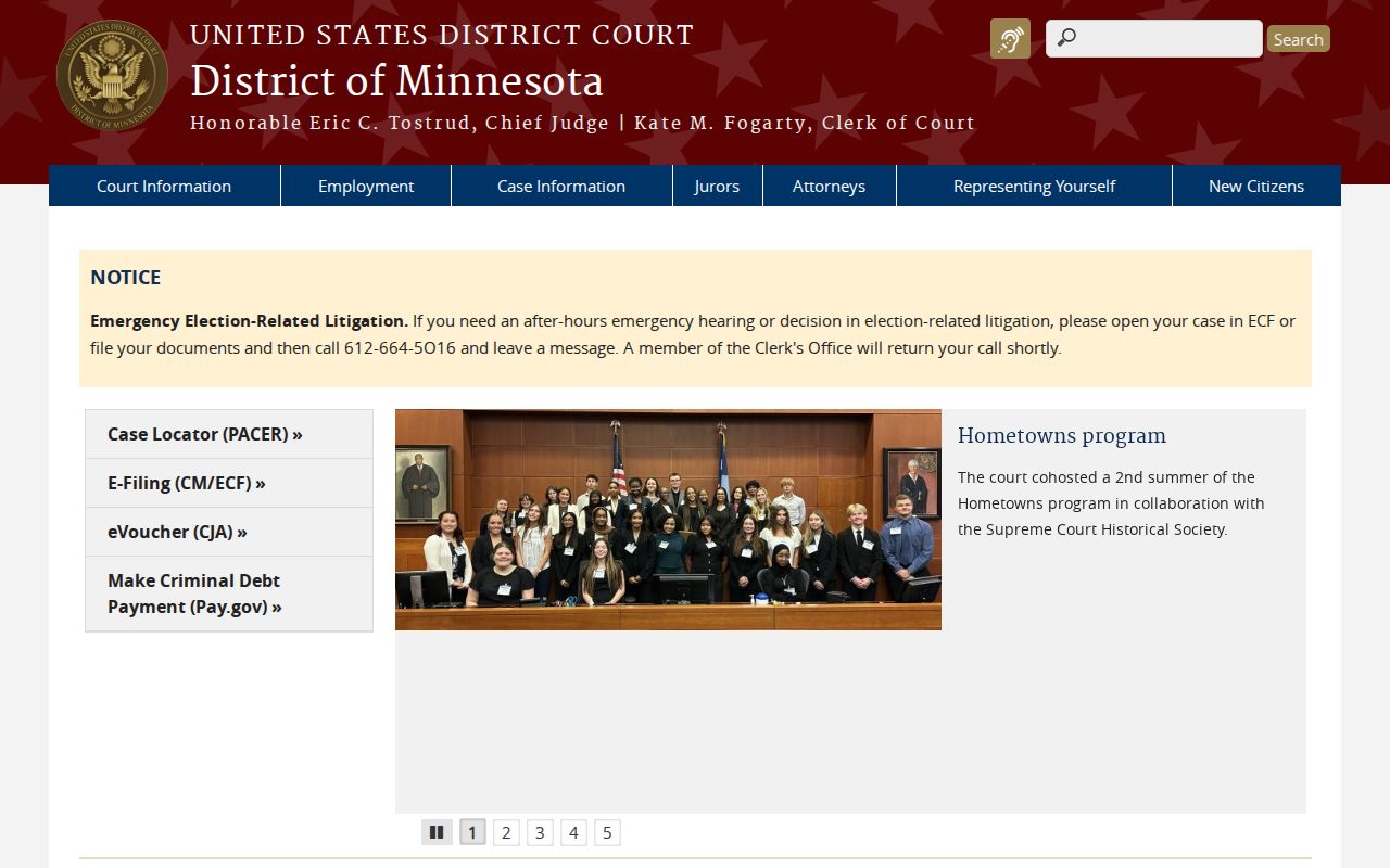 Dakota County arrest warrant records federal court information for the District of Minnesota